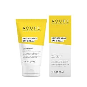 Acure Brightening Day Cream - Radiant Skin Day Cream with Cica & Argan Oil - Moisturizes, Evens Tone - 100% Vegan Formula - All Skin Types - Soothing & Nourishing Ingredients - 1.7 Fl Oz